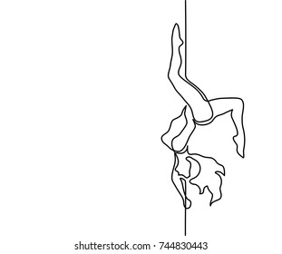 Continuous Line Art Drawing. Romantic striptease Dancer. Vector Illustration