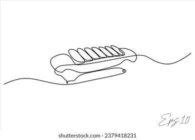 continuous line art drawing of saron musical instrument