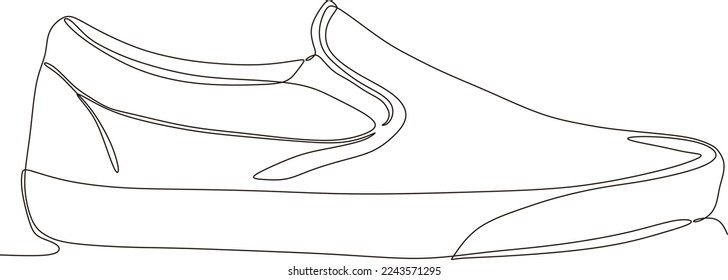  continuous line art drawing of shoes in black and white