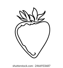 Dibujo de arte de línea continua de fresas. Ilustración vectorial sobre blanco