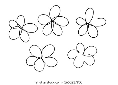 Continuous line art, hand drawn flowers. Doodle style, floral elements. Vector illustration for design slogan, t-shirts.