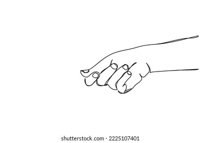 Continuous line art of hand gesture. Gun made from hand . Pointing finger. Hand signal.