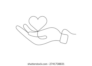 Continuous line art hand