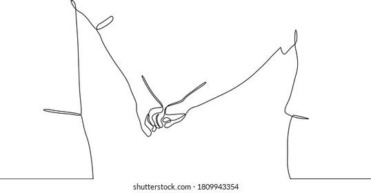 dibujo de línea continua Manos sosteniendo dibujo de una sola línea. Ilustración mínima de una línea. Dibujo de línea continua de gesto manual. Ilustración Moderna De Contorno Minimalista.