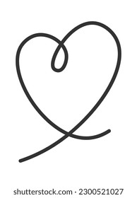 Continuous line art of heart. Vector illustration