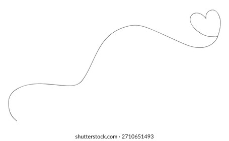 Vector de corazón de arte de línea continua