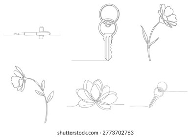 Continuous line art illustration