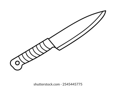 Continuous Line Art of Knife - Minimalistisches Küchenwerkzeug und kulinarische Illustration