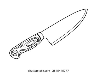 Continuous Line Art of Knife – Minimalist Kitchen Tool and Culinary Illustration