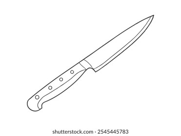 Continuous Line Art of Knife – Minimalist Kitchen Tool and Culinary Illustration