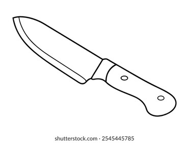 Continuous Line Art of Knife - Minimalistisches Küchenwerkzeug und kulinarische Illustration