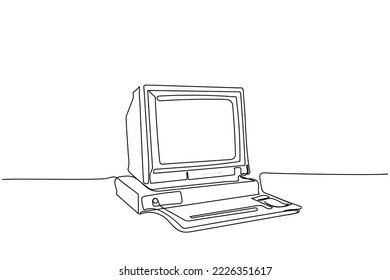 Continuous line art of laptop computer. Modern technology. Minimal style illustrations and vector. 