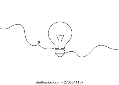 Kontinuierliche Linie Kunst Glühbirne Symbol für Kreativität und Idee