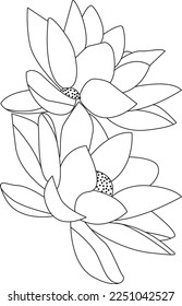 Continuous line art lotus flower.Nature water plant ecology life beauty concept. Floral decoration element design.