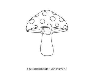 Continuous Line Art of Mushroom – Minimalist Fungi and Nature Illustration