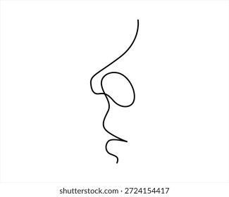 Línea continua Arte Nariz y Labios Diseño Mujer Minimal Mujer Labios y Nariz Vector Abstractas