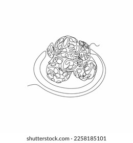 continuous line art of onde food