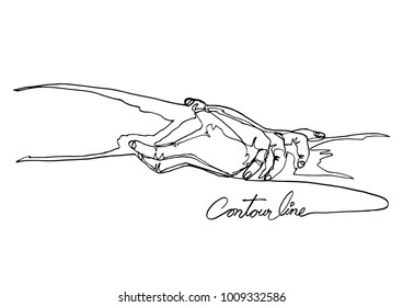 Continuous line art or One Line Drawing of handshake.-Vector Illustration