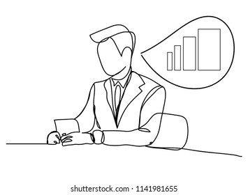 Continuous line art or One Line Drawing of a male businessman is meeting a business man is growing up. Write a conference record
Hand drawn vector illustrations