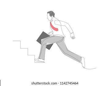 Continuous line art or One Line Drawing of running the business graph grow market concept vector illustration.
Hand-drawn