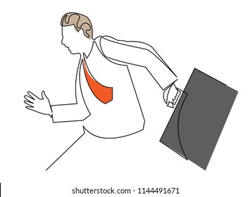 Continuous line art or One Line Drawing of running the business graph grow market concept vector illustration.
Hand drawn