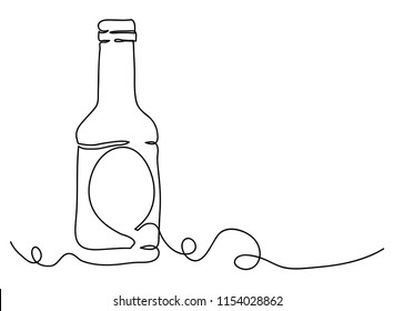 Continuous line art or One Line Drawing of beer glass Fun concept celebrates