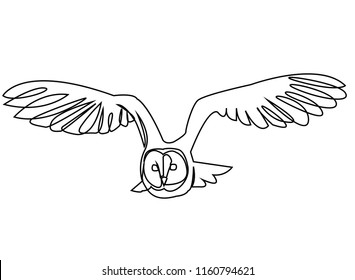 Continuous Line Art Or One Line Drawing Of A Flying Owl Cute Lucky Symbol
Linear Style And Hand Drawn Vector Illustrations, Outline