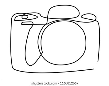 Continuous line art or One Line Drawing of a camera
linear style and Hand drawn vector illustrations, outline