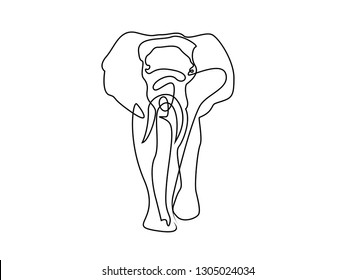 Continuous Line Art or One Line Drawing of Elephant Wildlife
simple, cute, vector illustration