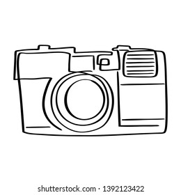 Continuous line art or One Line Drawing of a camera
linear style and Hand drawn vector illustrations, outline