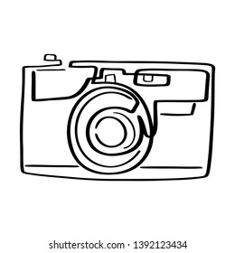 Continuous line art or One Line Drawing of a camera
linear style and Hand drawn vector illustrations, outline