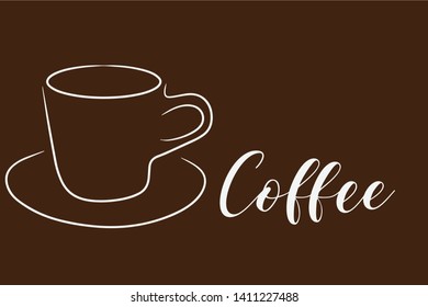 Continuous line art or One Line Drawing of coffee,warm. and Coffees cup  shop concept