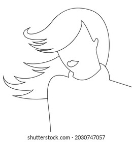 Arte de línea continuo o dibujo de una línea de la imagen de una mujer. Lineart. Ilustración vectorial.