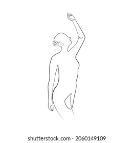 Arte de línea continua o dibujo de una línea de una mujer. ilustración vectorial de diseño de línea continua de concepto