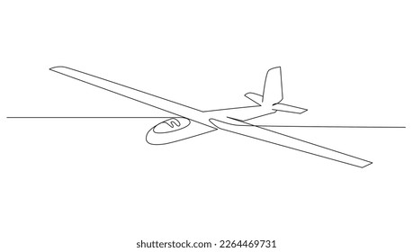 Continuous line art or One Line drawing Air gliding for vector illustration, extreme sports. graphic design modern continuous line drawing