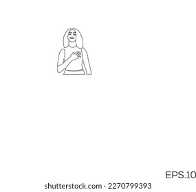 Continuous line art or One Line Drawing of a woman stretching arms is relaxing picture vector illustration 2023