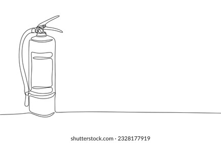 Continuous line art or One Line Drawing of fire extinguisher picture vector illustration