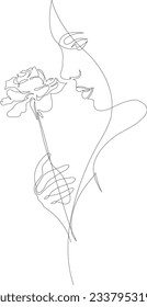 Continuous line art or One Line Drawing of a woman stretching arms is relaxing picture vector illustration