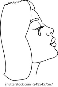 Continuous line art or One Line Drawing of a woman stretching arms is relaxing picture vector illustration
