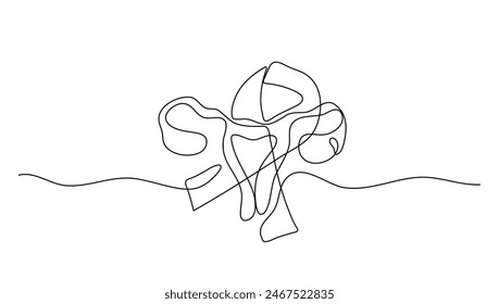 Continuous line art or One Line drawing of cervical cancer for vector illustration, medical. World cancer day concept	