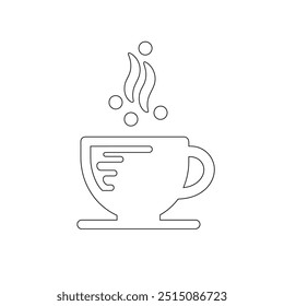 Dibujo de línea continua o una línea Dibujo de café caliente y humo, Una taza de café concepto de dibujo, taza de café línea continua Ilustración vectorial