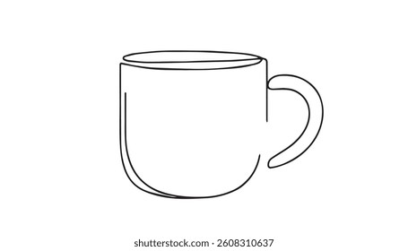 Continuous line art or One Line Drawing of coffee,warm. and Coffees mug  shop concept
