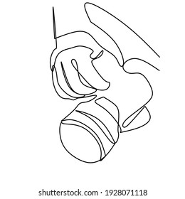 Continuous line art or One Line Draws a camera shape