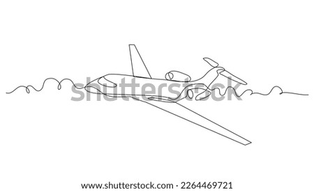 Continuous line art or One Line Jet Plane drawing for vector illustration, business transportation. transportation in the air. graphic design modern continuous line drawing