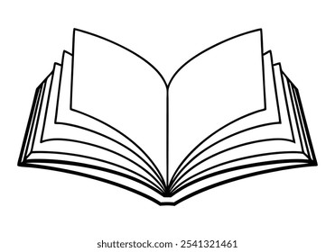Linha de Arte Contínua de um Livro Aberto - Ilustração Minimalista para Leitura e Temas de Conhecimento