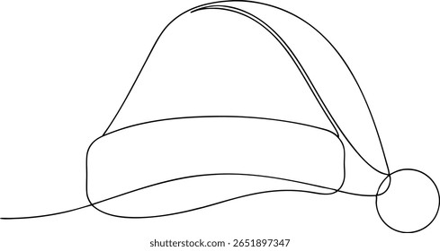 Continuous Line Art of Santa Hat on Cushion – Peaceful Christmas Mood Design