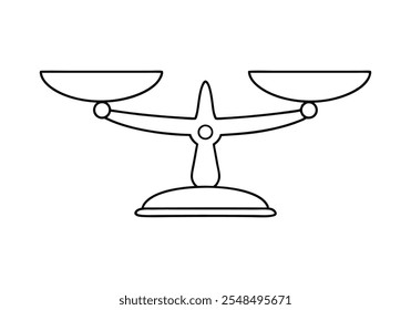 Línea continua de arte de escala – Ilustración de herramienta de pesaje minimalista