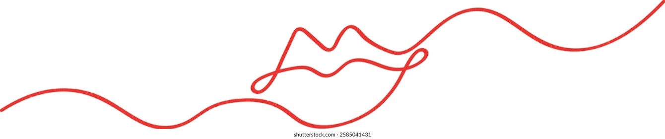 Continuous Line Art of Sensual Lips