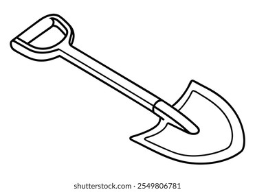 Continuous Line Art of Shovel – Minimalist Gardening and Construction Tool Illustration