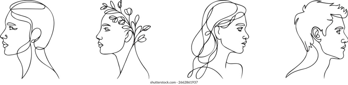 Continuous Line Art Side